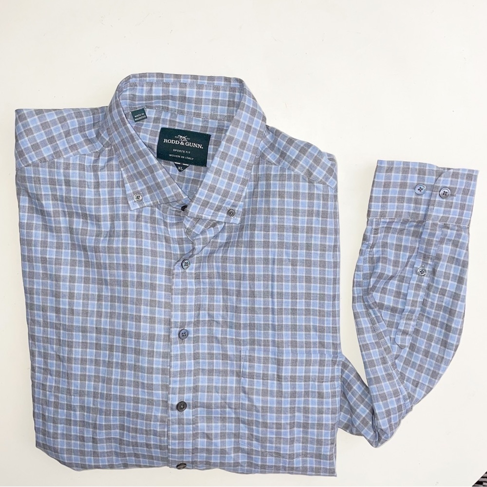 Rodd & Gunn Cotton Lightweight Check Flannel Button Shirt Men’s XL Slim fit